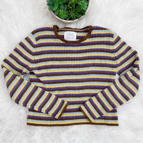 Zara Kids Girls (2) Bundle Striped Crewneck Long Sleeves Sweater Size 11-12 - Picture 8 of 12